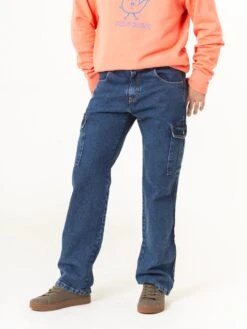 JEANS CARGO DE HOMBRE WOLF MID BLUE