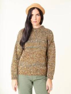 Jersey De Lana De Mujer Baez Recycled Colors Brown Green Mix