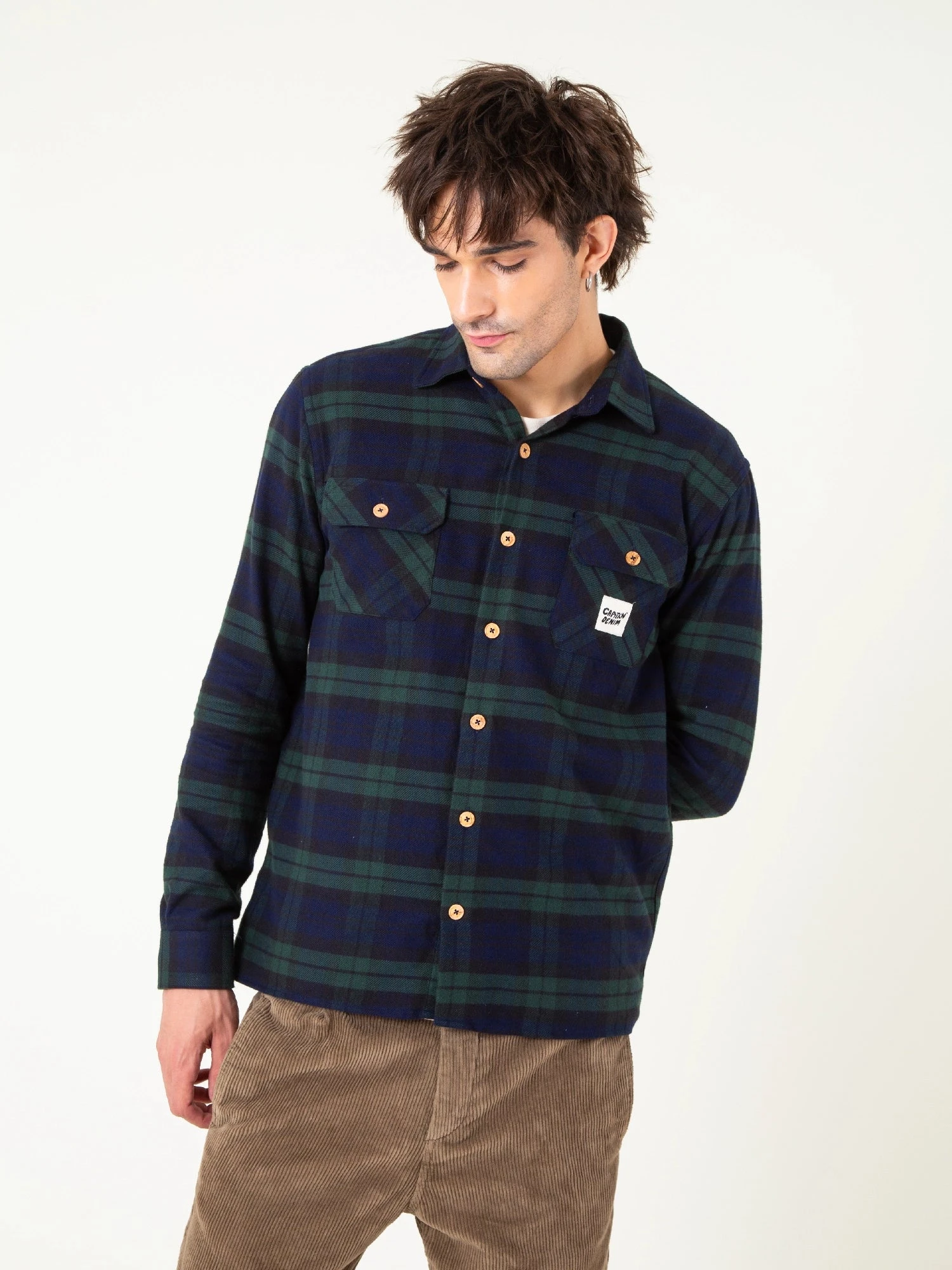 SOBRECAMISA DE HOMBRE PIXIE GREEN PLAID 7 SOBRECAMISA DE HOMBRE PIXIE GREEN PLAID - Imagen 5