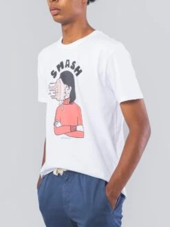 CAMISETA BLANCA DE ALGODÓN ORGÁNICO UNISEX SMASH -Capitan Denim 3 24 1