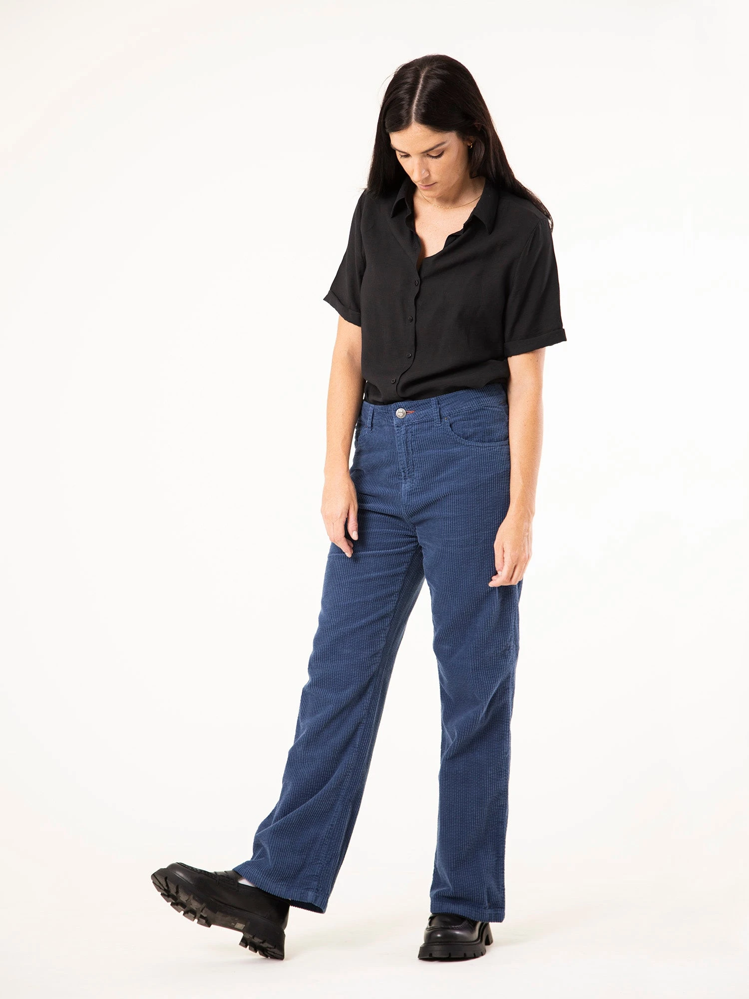 PANTALONES DE MUJER DE PANA IKETTE ENDLESS SEA BLUE 5 PANTALONES DE MUJER DE PANA IKETTE ENDLESS SEA BLUE - Imagen 3