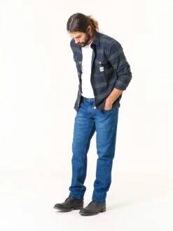 PANTALON VAQUERO SLIM DE HOMBRE FLAMINGO DARK USED BLUE ORGANIC COTTON -Capitan Denim 3 44