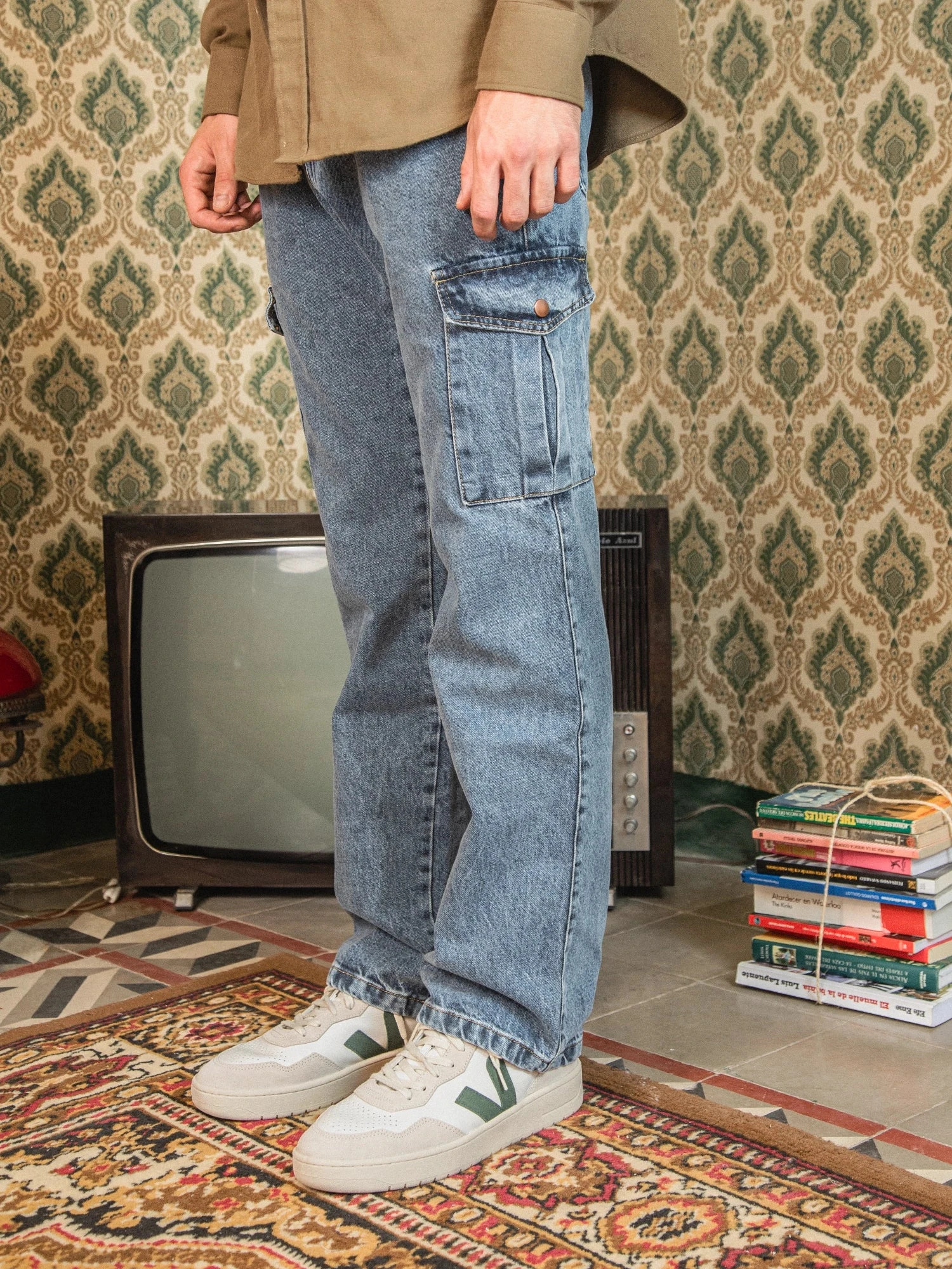 JEANS CARGO DE HOMBRE WOLF LIGHT BLUE 4 JEANS CARGO DE HOMBRE WOLF LIGHT BLUE - Imagen 2