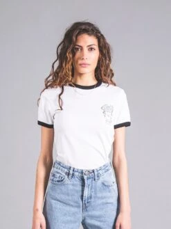 CAMISETA VOODOO SISTER RINGER BLACK AND WHITE