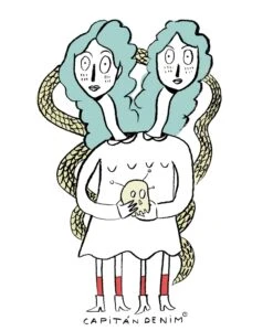 CAMISETA VOODOO SISTER RINGER BLACK AND WHITE -Capitan Denim 4626