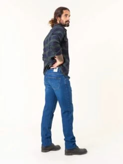PANTALON VAQUERO SLIM DE HOMBRE FLAMINGO DARK USED BLUE ORGANIC COTTON -Capitan Denim 4 36