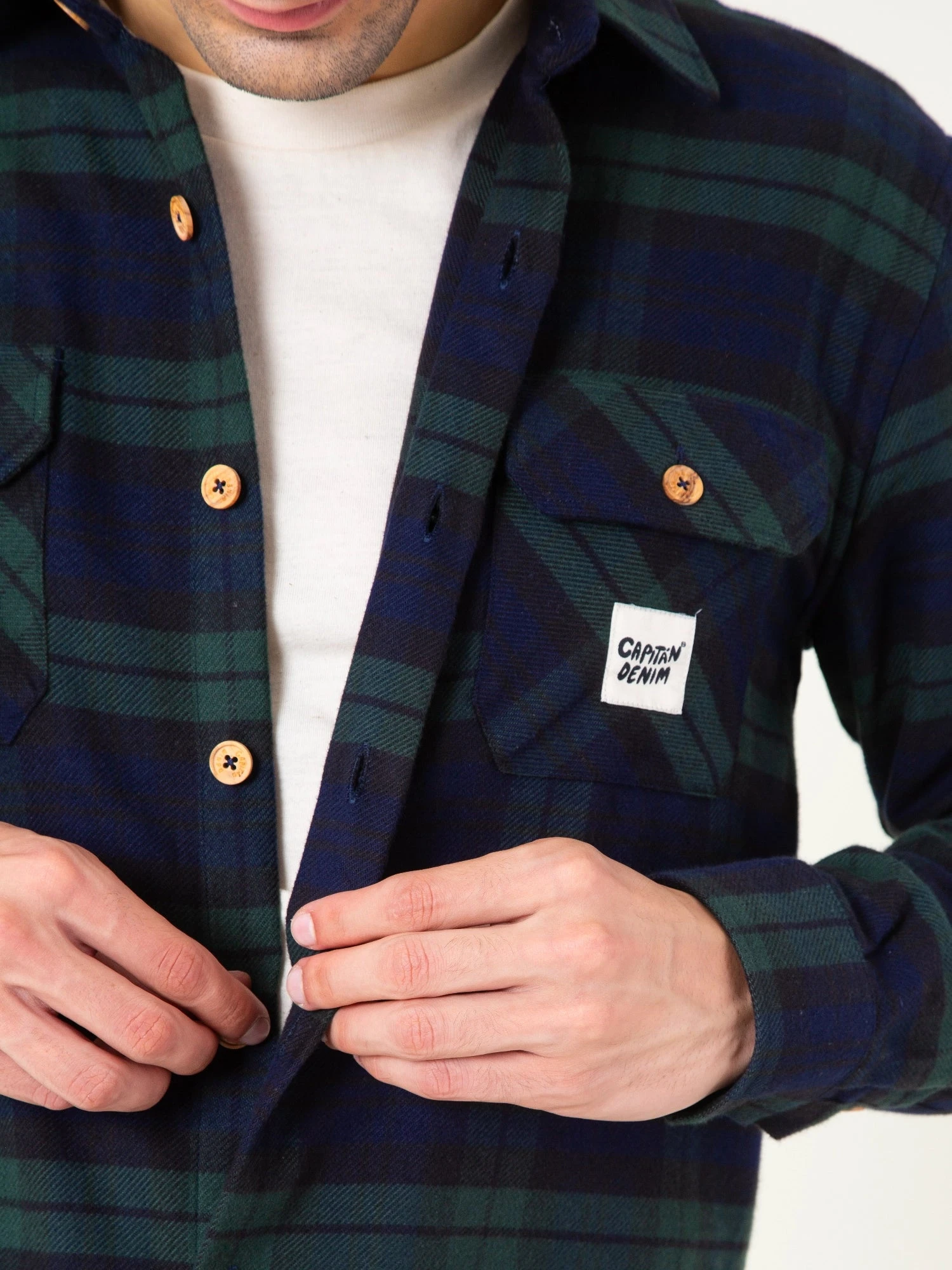 SOBRECAMISA DE HOMBRE PIXIE GREEN PLAID 9 SOBRECAMISA DE HOMBRE PIXIE GREEN PLAID - Imagen 7