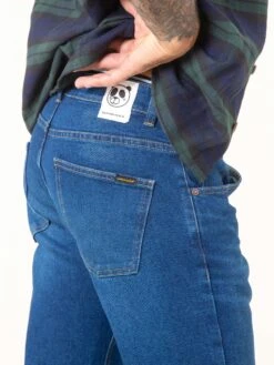 PANTALON VAQUERO SLIM DE HOMBRE FLAMINGO DARK USED BLUE ORGANIC COTTON -Capitan Denim 5 26