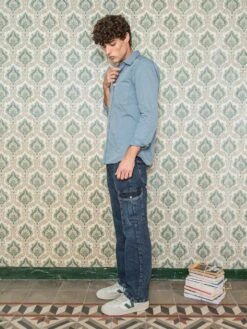 JEANS CARGO DE HOMBRE WOLF DARK BLUE 14 JEANS CARGO DE HOMBRE WOLF DARK BLUE -Capitan Denim 5 8