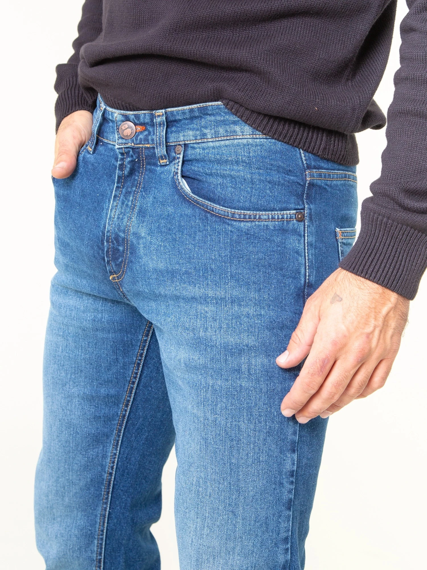 PANTALONES VAQUEROS SLIM DE HOMBRE FLAMINGO USED BLUE 7 PANTALONES VAQUEROS SLIM DE HOMBRE FLAMINGO USED BLUE - Imagen 6