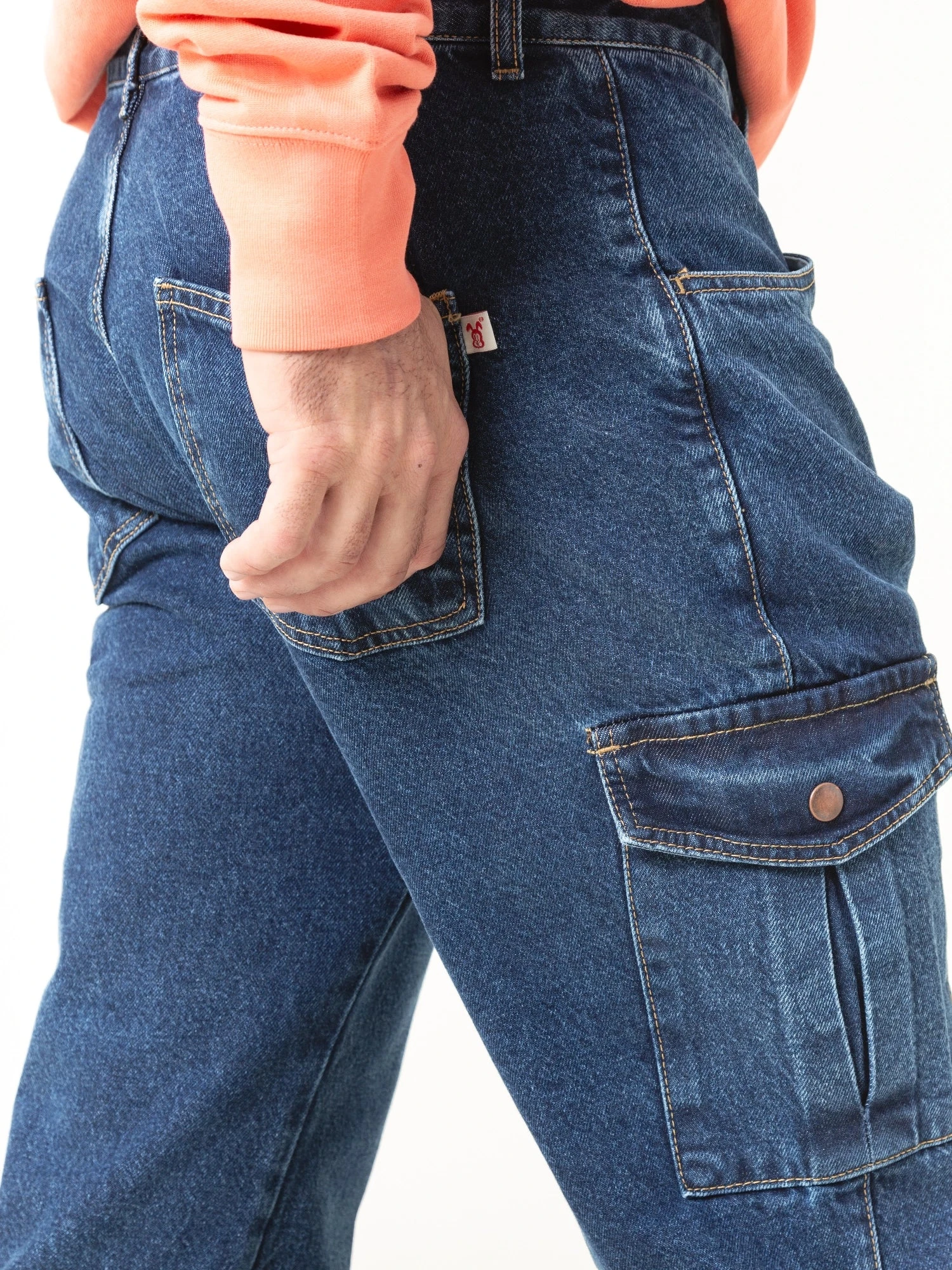 JEANS CARGO DE HOMBRE WOLF MID BLUE 8 JEANS CARGO DE HOMBRE WOLF MID BLUE - Imagen 6