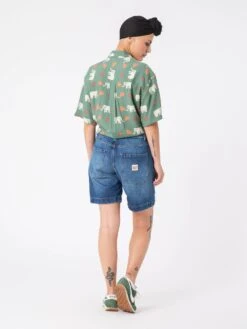 BERMUDAS VAQUERAS DE MUJER MAZZY MID BLUE 11 BERMUDAS VAQUERAS DE MUJER MAZZY MID BLUE -Capitan Denim bermudas vaqueras de mujer azul medio hechos en espana sostenibles comodos