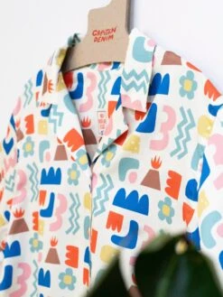 CAMISA OVERSIZE DE MUJER HARVEY MEXICO 12 CAMISA OVERSIZE DE MUJER HARVEY MEXICO -Capitan Denim blanca chica prints gran2