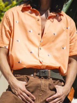 Pack Camisas Seagull -Capitan Denim camisa de hombre de algodon organico naranja regular comoda hecha en espana sostenible para verano