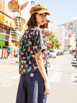 Pack Camisas -Capitan Denim camisa de mujer azul marina para verano estampada comoda fresca para festivales hecha en espana sostenible 1