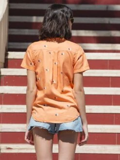 Pack Camisas Seagull -Capitan Denim camisa de mujer de algodon organico naranja regular comoda hecha en espana sostenible para verano 1