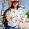 CAMISA OVERSIZE DE MUJER HARVEY MEXICO -Capitan Denim camisa de mujer de verano clara estampada de algodon organico fresca comoda hecha en espana 1