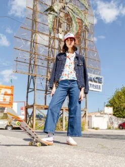 CAMISA OVERSIZE DE MUJER HARVEY MEXICO 10 CAMISA OVERSIZE DE MUJER HARVEY MEXICO -Capitan Denim camisa de mujer de verano gris estampada de algodon organico fresca comoda hecha en espana