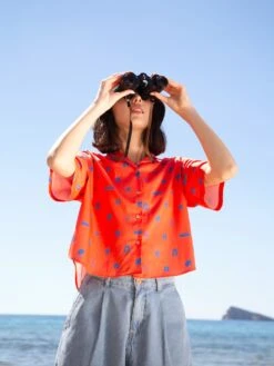 CAMISA OVERSIZE DE MUJER HARVEY ORANGE PEACE