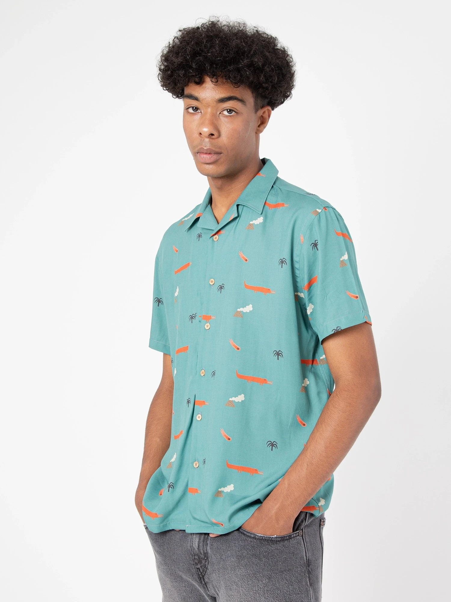 CAMISA DE HOMBRE DE VISCOSA CALYPSO VOLCANES 10 CAMISA DE HOMBRE DE VISCOSA CALYPSO VOLCANES - Imagen 8