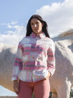 CAMISA OVERSIZE DE FRANELA WICHITA CUADRO ROSA