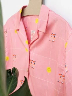 CAMISA OVERSIZE DE MUJER HARVEY PINK SMILEY -Capitan Denim camisa harvey smile rosa