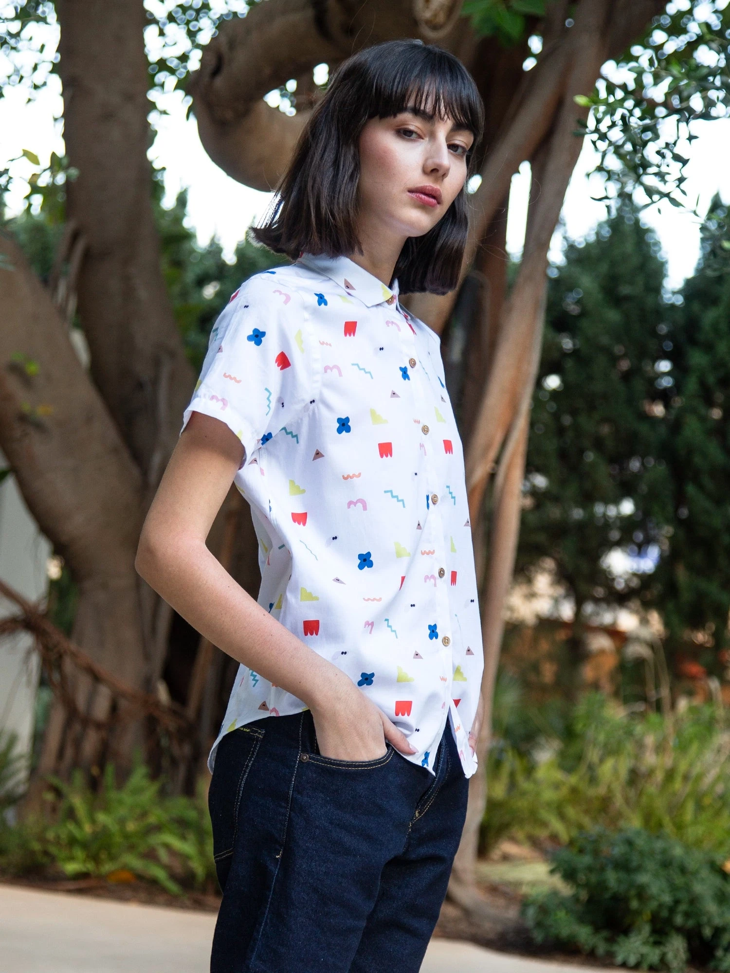 CAMISA REGULAR DE MUJER LUCINDA WHITE ICON 5 CAMISA REGULAR DE MUJER LUCINDA WHITE ICON - Imagen 3