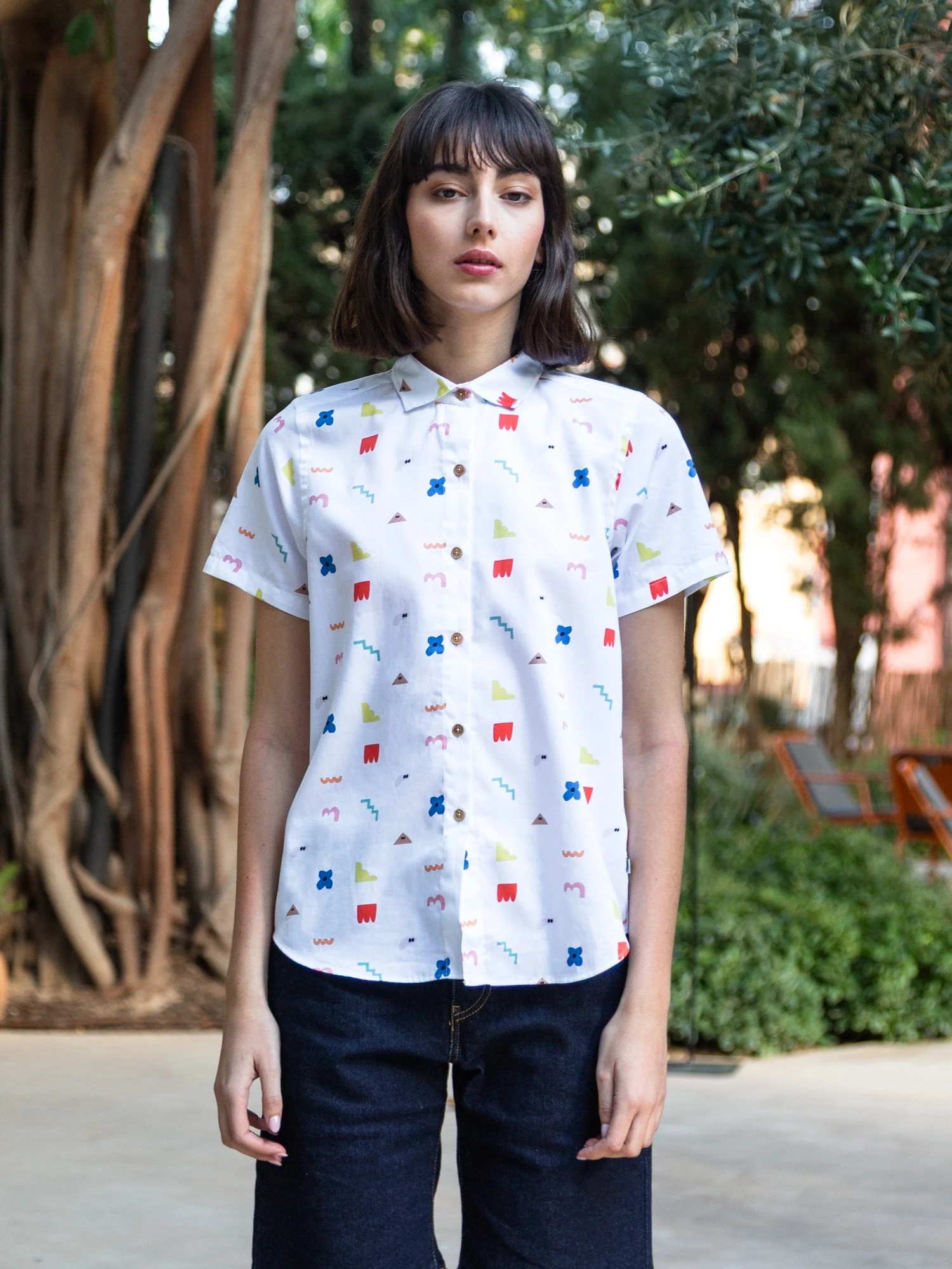 CAMISA REGULAR DE MUJER LUCINDA WHITE ICON 3 CAMISA REGULAR DE MUJER LUCINDA WHITE ICON