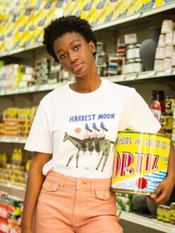 CAMISETA UNISEX DE ALGODÓN ORGÁNICO HARVEST MOON BLANCO