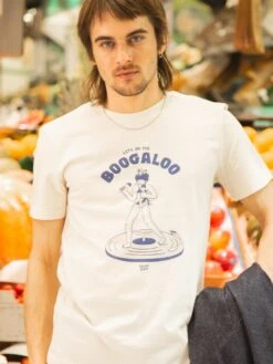 CAMISETA UNISEX DE ALGODÓN ORGÁNICO BOOGALOO RAW COTTON -Capitan Denim camiseta blanca de manga corta unisex 1