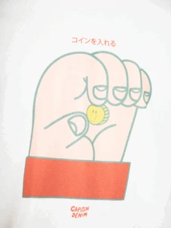 CAMISETA UNISEX BLANCA HAND 9 CAMISETA UNISEX BLANCA HAND -Capitan Denim camiseta blanca de manga corta unisex de algodon organico comoda sostenible cuello redondo