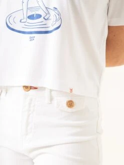 CAMISETA BOOGALOO OVERSIZE BLANCO -Capitan Denim camiseta blanca de mujer made in spain oversize