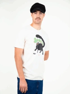 CAMISETA UNISEX BLANCA SHEENA -Capitan Denim camiseta blanca unisex de algodon organico comoda sostenible con dibujos