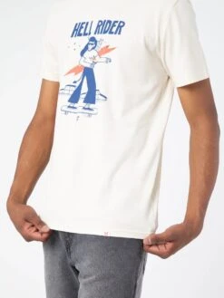 CAMISETA HELL RIDER RAW COTTON UNISEX -Capitan Denim camiseta de algodon organico unisex hecha en espana comoda sostenible