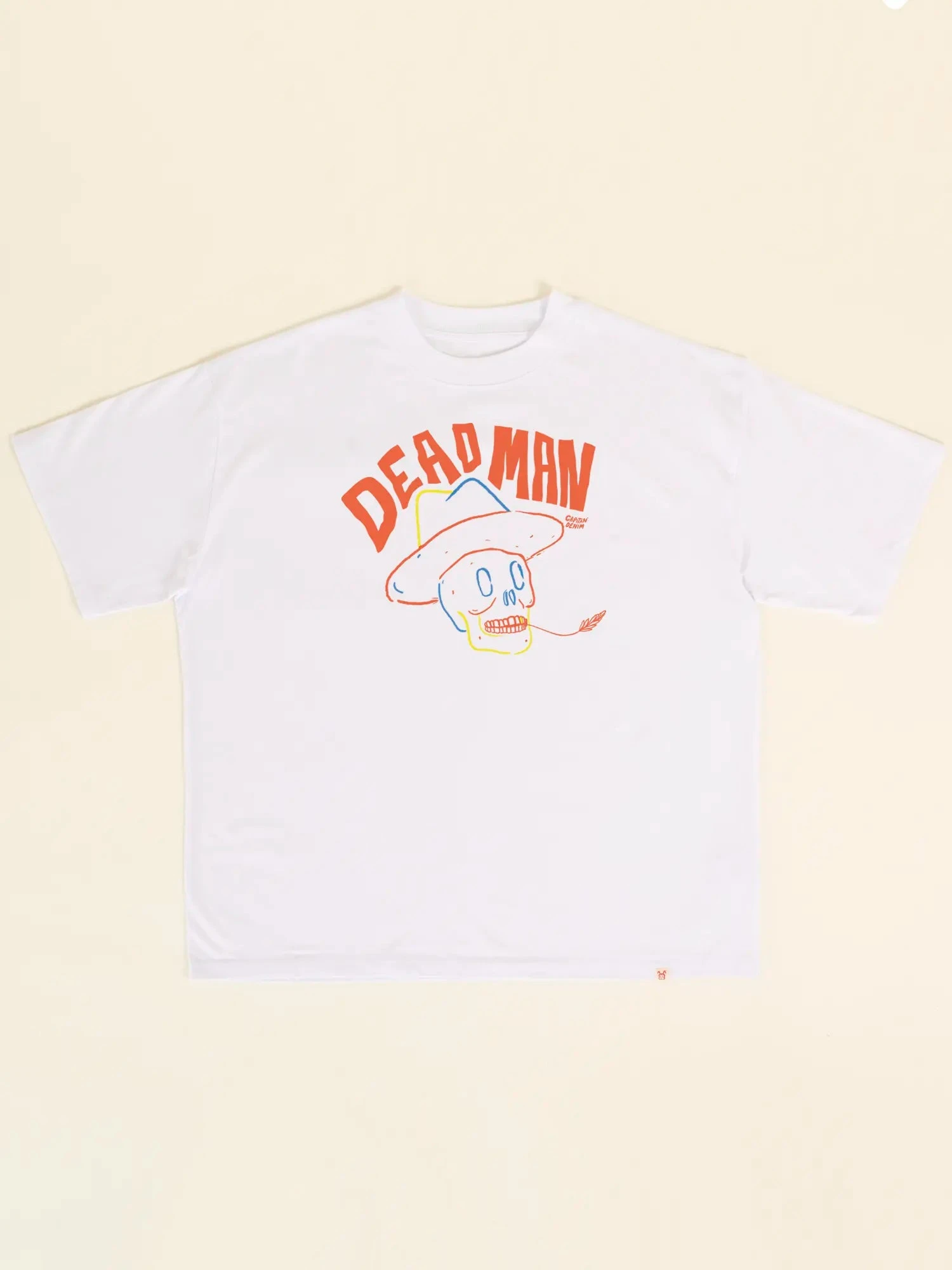 CAMISETA UNISEX BLANCA OVERSIZE DEAD MAN 3 CAMISETA UNISEX BLANCA OVERSIZE DEAD MAN