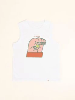 CAMISETA DE MUJER DE TIRANTES BLANCA HAND