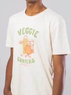 CAMISETA VEGGIE SURFERS RAW COTTON UNISEX -Capitan Denim camiseta unisex beige de algodon organico