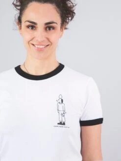 CAMISETA UNISEX DE ALGODÓN ORGÁNICO PERRO JARRON BORDER RINGER
