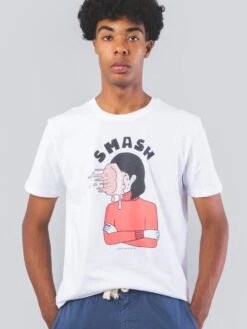 CAMISETA BLANCA DE ALGODÓN ORGÁNICO UNISEX SMASH