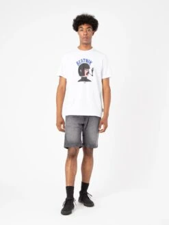 CAMISETA BEATNIK BLANCO UNISEX -Capitan Denim camiseta unisex de algodon organico comoda manga corta