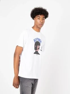 CAMISETA BEATNIK BLANCO UNISEX -Capitan Denim camiseta unisex de algodon organico comoda manga corta sostenible estampada