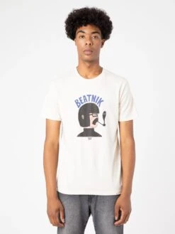 CAMISETA BEATNIK RAW COTTON UNISEX -Capitan Denim camiseta unisex de algodon organico comoda manga corta sostenible estampada beige