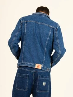 CAZADORA VAQUERA DE HOMBRE GINO MID BLUE -Capitan Denim cazadora vaquera azul medio de hombre regular hecha en espana de entretiempo comoda sostenible