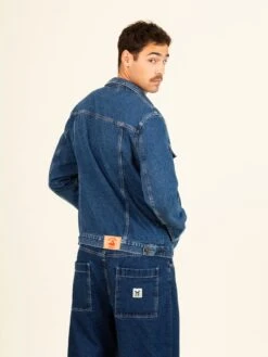 CAZADORA VAQUERA DE HOMBRE GINO MID BLUE -Capitan Denim cazadora vaquera azul medio de hombre regular hecha en espana de entretiempo comoda vintage