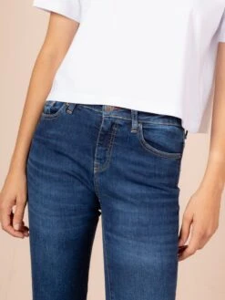 PANTALÓN VAQUERO BOOTCUT DE MUJER JOPLIN DARK USED BLUE -Capitan Denim jeans dark blue bootcut mujer comodos hechos en espana