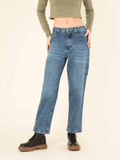 PANTALÓN VAQUERO DE MUJER MOMFIT TULSA MID BLUE ECO