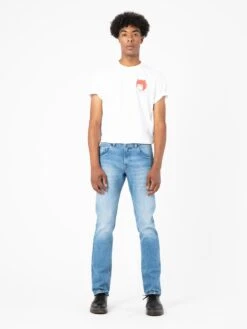 PANTALON VAQUERO SLIM DE HOMBRE FLAMINGO LIGHT BLUE ORGANIC COTTON 10 PANTALON VAQUERO SLIM DE HOMBRE FLAMINGO LIGHT BLUE ORGANIC COTTON -Capitan Denim jeans vaqueros azul claro de hombre rectos hechos en espana sostenibles