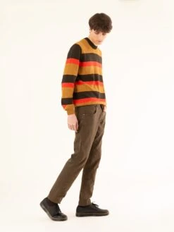 PANTALÓN RECTO DE HOMBRE RAY HICKORY BROWN -Capitan Denim pantalon regular de hombre hechos en espana sostenibles