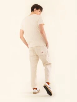 PANTALON DE HOMBRE CARPENTER RAW COTTON -Capitan Denim pantalon relaxed blanco de hombre hecho en espana comodo