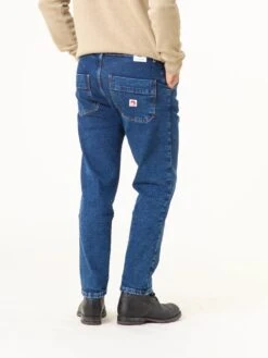 PANTALON VAQUERO DE HOMBRE ELVIS MID VINTAGE BLUE -Capitan Denim pantalon tejano vaquero de hombre azul ocuro comodo tappered hecho en espana